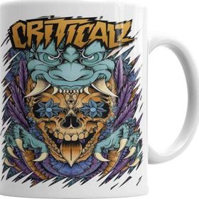 Baskı Dükkanı KB4867 Criticalz Skull Tribal Porselen Kupa Bardak