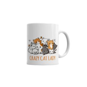 Baskı Dükkanı KB4881 Crazy Cat Lady Kedi Porselen Kupa Bardak