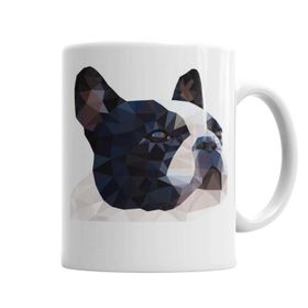 Baskı Dükkanı KB4973 Diamond Bulldog Köpek Pug Porselen Kupa Bardak