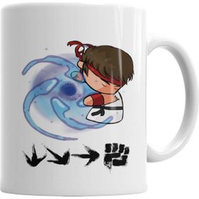 Baskı Dükkanı KB5007 Hadouken Ryu Street Fighter Porselen Kupa Bardak