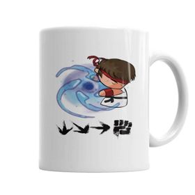 Baskı Dükkanı KB5007 Hadouken Ryu Street Fighter Porselen Kupa Bardak