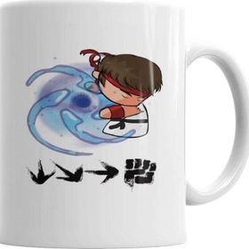 Baskı Dükkanı KB5007 Hadouken Ryu Street Fighter Porselen Kupa Bardak