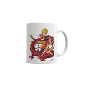 Baskı Dükkanı KB5023 Goku Dragon Red Porselen Kupa Bardak