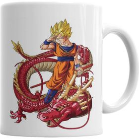 Baskı Dükkanı KB5023 Goku Dragon Red Porselen Kupa Bardak