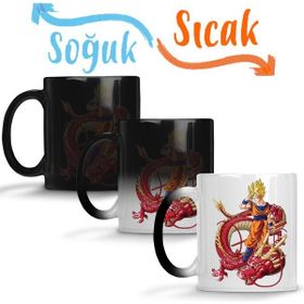 Baskı Dükkanı KB5023 Goku Dragon Red Porselen Kupa Bardak