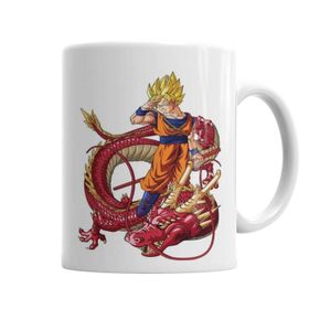 Baskı Dükkanı KB5023 Goku Dragon Red Porselen Kupa Bardak