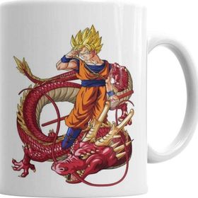 Baskı Dükkanı KB5023 Goku Dragon Red Porselen Kupa Bardak