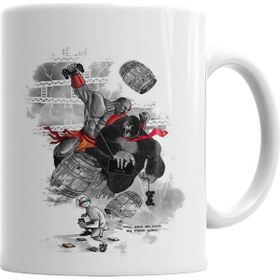 Baskı Dükkanı KB5122 Kratos Ve Donkey Kong Especial Edition Porselen Kupa Bardak