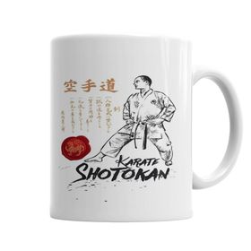 Baskı Dükkanı KB5145 Karate Shotokan Dojo Kun Porselen Kupa Bardak