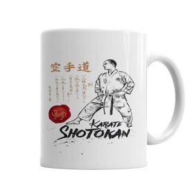Baskı Dükkanı KB5145 Karate Shotokan Dojo Kun Porselen Kupa Bardak
