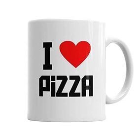 Baskı Dükkanı KB5180 I Love Pizza Porselen Kupa Bardak
