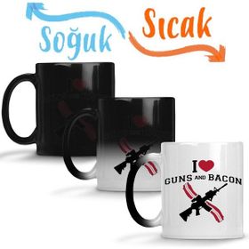 Baskı Dükkanı KB5181 I Love Guns And Bacon Porselen Kupa Bardak