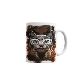 Baskı Dükkanı KB5266 Meraklı Kedi Cat Porselen Kupa Bardak