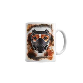 Baskı Dükkanı KB5268 Maskeli Pug Köpek Porselen Kupa Bardak