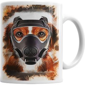 Baskı Dükkanı KB5268 Maskeli Pug Köpek Porselen Kupa Bardak