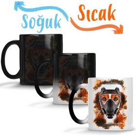 Baskı Dükkanı KB5268 Maskeli Pug Köpek Porselen Kupa Bardak