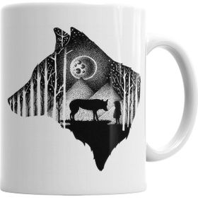 Baskı Dükkanı KB5294 Lobo Natureza Porselen Kupa Bardak