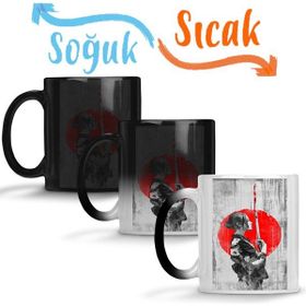 Baskı Dükkanı KB5348 Samurai Girl Porselen Kupa Bardak