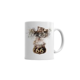 Baskı Dükkanı KB5354 Route 66 Porselen Kupa Bardak