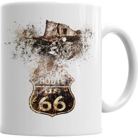 Baskı Dükkanı KB5354 Route 66 Porselen Kupa Bardak