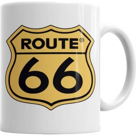 Baskı Dükkanı KB5354 Route 66 Porselen Kupa Bardak