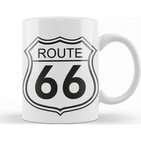 Baskı Dükkanı KB5354 Route 66 Porselen Kupa Bardak