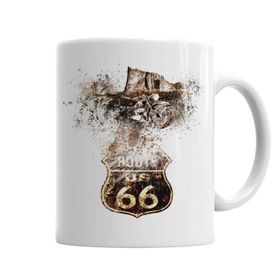 Baskı Dükkanı KB5354 Route 66 Porselen Kupa Bardak