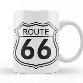 Baskı Dükkanı KB5354 Route 66 Porselen Kupa Bardak
