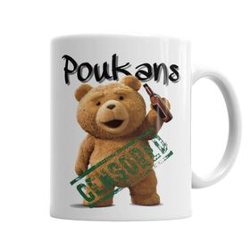Baskı Dükkanı KB5378 Poukans Ted Porselen Kupa Bardak