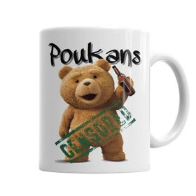 Baskı Dükkanı KB5378 Poukans Ted Porselen Kupa Bardak