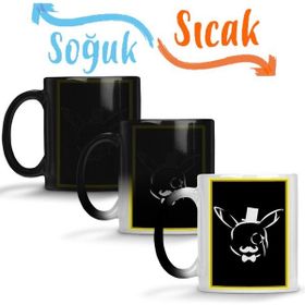 Baskı Dükkanı KB5387 Pikachu Gentleblack Porselen Kupa Bardak