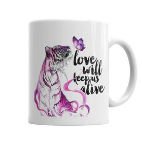 Baskı Dükkanı KB5433 Tigre Love Porselen Kupa Bardak
