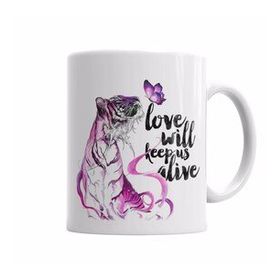 Baskı Dükkanı KB5433 Tigre Love Porselen Kupa Bardak