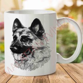 Baskı Dükkanı KB5512 Alman Kurdu Pug Köpek Porselen Kupa Bardak