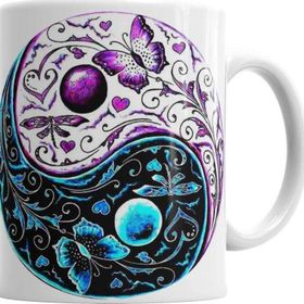 Baskı Dükkanı KB5578 Ying Yang Porselen Kupa Bardak