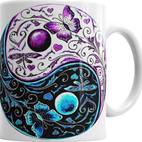 Baskı Dükkanı KB5578 Ying Yang Porselen Kupa Bardak