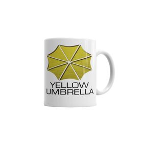 Baskı Dükkanı KB5580 Yellow Umbrella Porselen Kupa Bardak