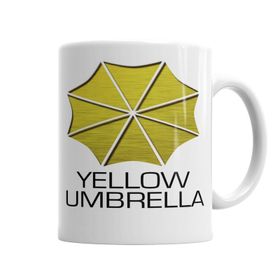 Baskı Dükkanı KB5580 Yellow Umbrella Porselen Kupa Bardak