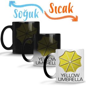 Baskı Dükkanı KB5580 Yellow Umbrella Porselen Kupa Bardak