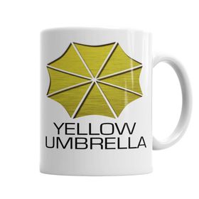 Baskı Dükkanı KB5580 Yellow Umbrella Porselen Kupa Bardak
