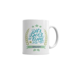 Baskı Dükkanı KB5625 Beer Time Enjoy Porselen Kupa Bardak
