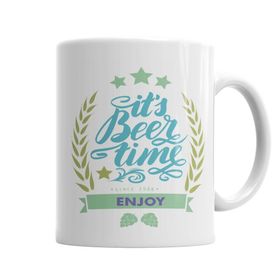 Baskı Dükkanı KB5625 Beer Time Enjoy Porselen Kupa Bardak