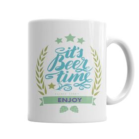 Baskı Dükkanı KB5625 Beer Time Enjoy Porselen Kupa Bardak