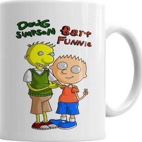 Baskı Dükkanı KB5637 Bart Funnie E Doug Simpson Porselen Kupa Bardak