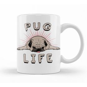 Baskı Dükkanı KB5646 Bad Puggy Pug Köpek Porselen Kupa Bardak