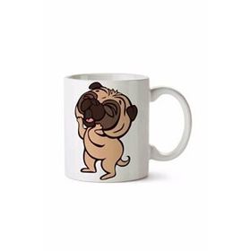 Baskı Dükkanı KB5646 Bad Puggy Pug Köpek Porselen Kupa Bardak