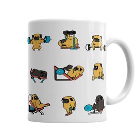 Baskı Dükkanı KB5646 Bad Puggy Pug Köpek Porselen Kupa Bardak