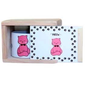Baskı Dükkanı KB5723 Cat Meow Kedi Porselen Kupa Bardak