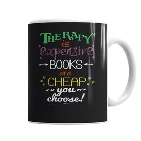 Baskı Dükkanı KB5773 Books Therapy Porselen Kupa Bardak