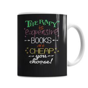 Baskı Dükkanı KB5773 Books Therapy Porselen Kupa Bardak